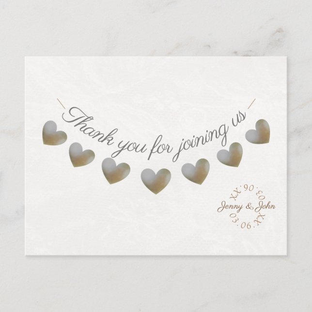 Hochzeitstil Vintag & Perlammer Vielen Dank Postkarte (Vorderseite)