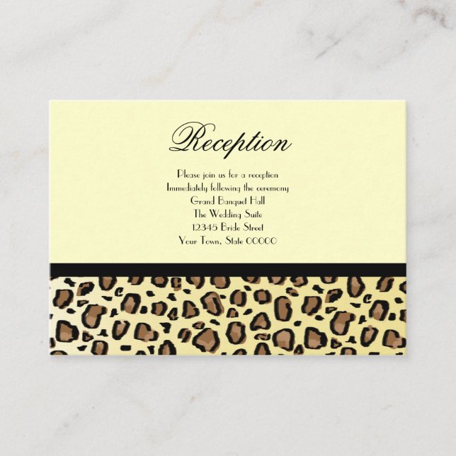 Hochzeitstippkarten Leopard Print Begleitkarte (Vorderseite)