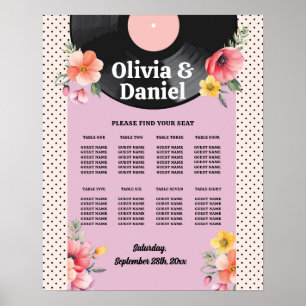 Hochzeitstisch 8 Platten Florals der 50er Jahre Poster