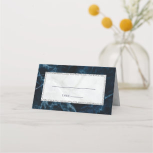 Hochzeitstisch aus blauem Marmor Platzkarte