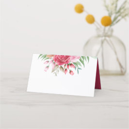 Hochzeitstisch für helles und dunkelrosa Rosenrot Platzkarte