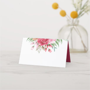 Hochzeitstisch für helles und dunkelrosa Rosenrot Platzkarte