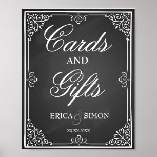Hochzeitstisch für Karten und Geschenke Poster