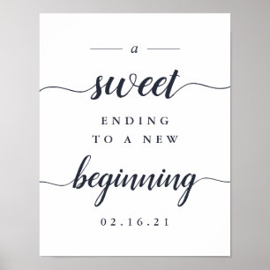 Hochzeitstisch für Navy & White Calligraphy Poster