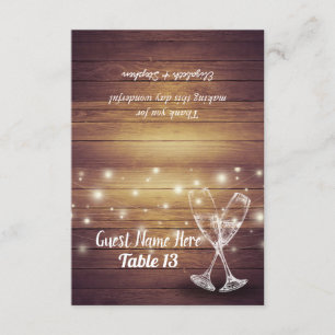 Hochzeitstisch Nummer Begleiter Champagner Gläser  Einladung