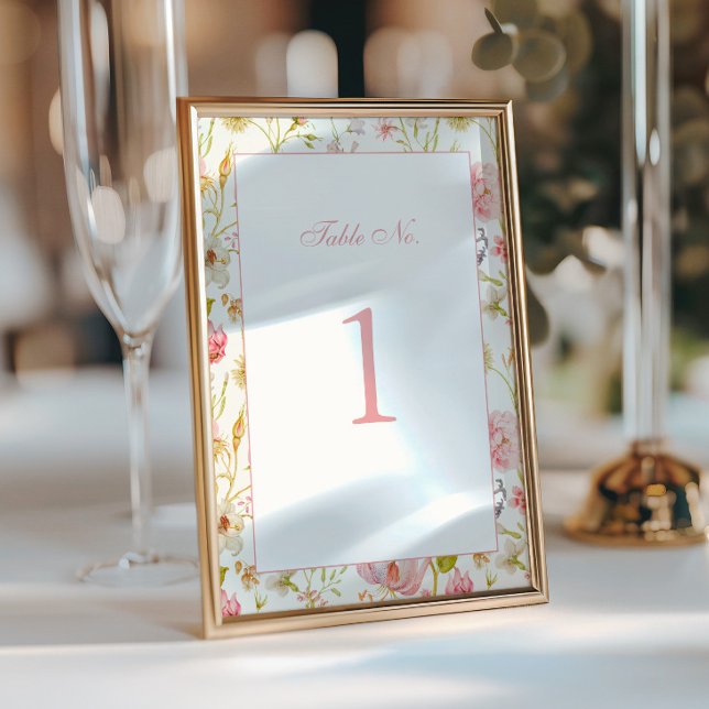 Hochzeitstisch-Nummer im Vintage-Blumenmuster (Von Creator hochgeladen)
