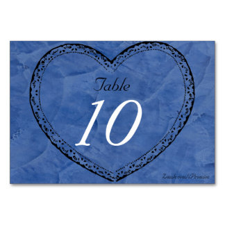 Hochzeitstisch Nummer Tuscan Blue Hearts Hochzeit Tischnummer