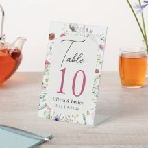 Hochzeitstisch-Nummer Wildblume