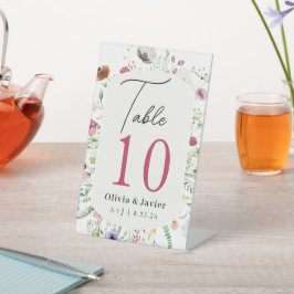 Hochzeitstisch-Nummer Wildblume  Sockelschild