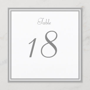 Hochzeitstisch-Nummernkarte in Hellgrau Einladung