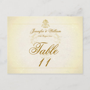 Hochzeitstisch-Nummernkarte Vintage-Pergamentpapie Postkarte