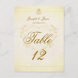 Hochzeitstisch-Nummernkarte Vintage-Pergamentpapie Postkarte