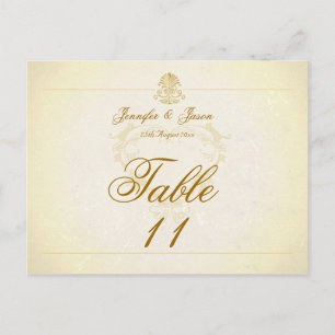 Hochzeitstisch-Nummernkarte Vintage-Pergamentpapie Postkarte