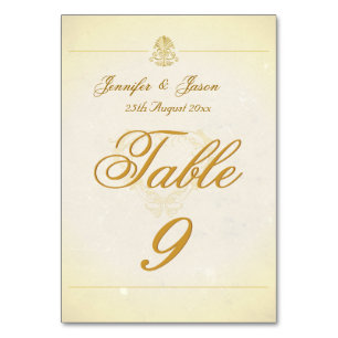 Hochzeitstisch-Nummernkarte Vintage-Pergamentpapie Tischnummer