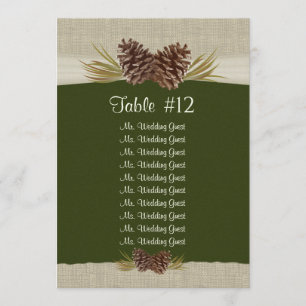 Hochzeitstisch-Plan für Holzkiefern Einladung