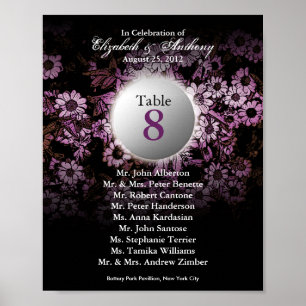 Hochzeitstisch-Seekarte drucken rosa Blütenblätter Poster