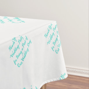 Hochzeitstisch Türkis-Typografie Tischdecke