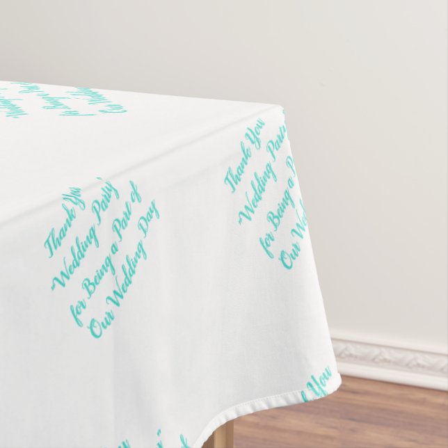 Hochzeitstisch Türkis Typografie Tischdecke (Beispiel)