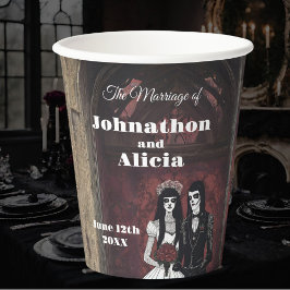 Hochzeitstischdekorationen im Gothstil Dark Moody Pappbecher