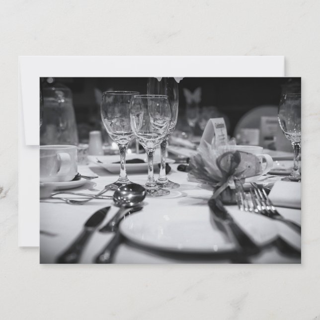 Hochzeitstischeinstellung Einladung (Vorderseite)