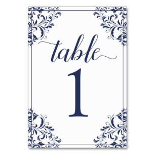 Hochzeitstischnummer   Nadine (Navy) 1 Tischnummer