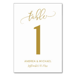 Hochzeitstischnummern | Drehbuch (Gold) 1 Tischnummer