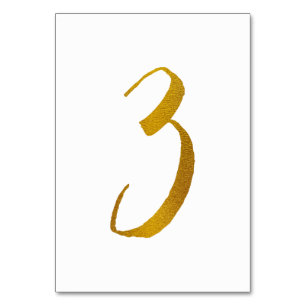 Hochzeitstischnummern (Falsche Goldfolie) 3 Tischnummer