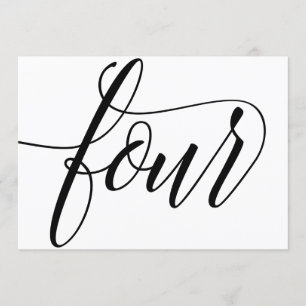 Hochzeitstischnummern - Luxus-Typografie - Schwarz Einladung