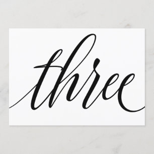 Hochzeitstischnummern - Luxus-Typografie - Schwarz Einladung