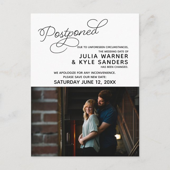 Hochzeitstorniertes Foto Postkarte (Vorderseite)