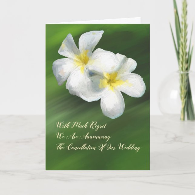 Hochzeitstornierung Notice Card Frangapangie Ankündigung (Vorderseite)