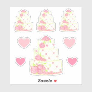 Hochzeitstorte-Aufkleber Aufkleber