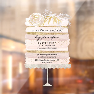 Hochzeitstorte Ausschnitt Gold Glitter Eventplaner Fensteraufkleber