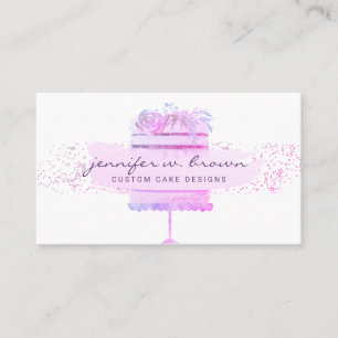 Hochzeitstorte Bäcker Eventplaner Glitter Rosa Visitenkarte