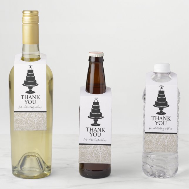 Hochzeitstorte Flaschenanhänger (Beispiel)