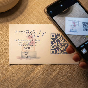 Hochzeitstorte für Wasserfarben - Abbildung QR-Cod Begleitkarte