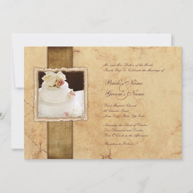 Hochzeitstorte Hochzeit Einladung (Vorderseite)