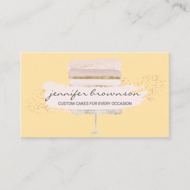 Hochzeitstorte-Logo-Occasion Party Süßigkeiten gel Visitenkarte (Vorderseite)