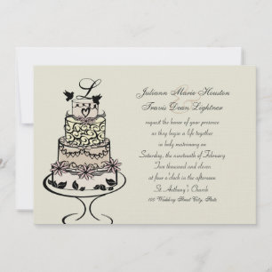 Hochzeitstorte Monogramm / Hochzeit Einladung