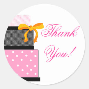 Hochzeitstorte Rosa und Schwarz Runder Aufkleber