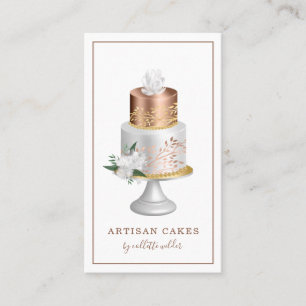 Hochzeitstorte Rose Gold Pearl Bäckerei Visitenkarte