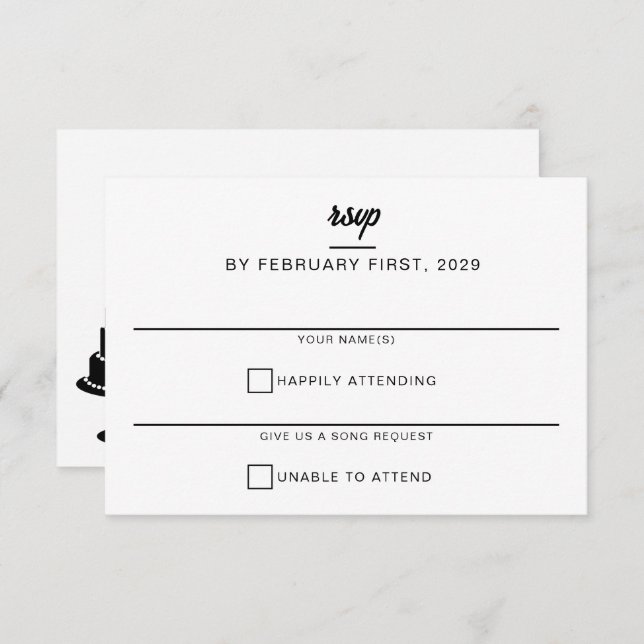 Hochzeitstorte RSVP Karte (Vorne/Hinten)