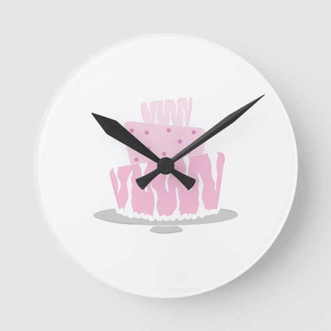 Hochzeitstorte Runde Wanduhr (Vorderseite)