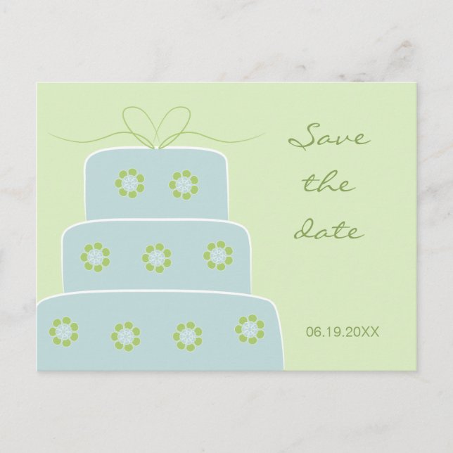Hochzeitstorte Save the Date Postkarte (Vorderseite)