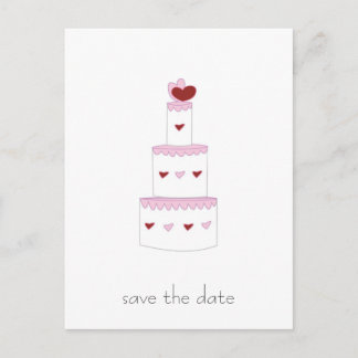 Hochzeitstorte "Save the Date" Postkarte