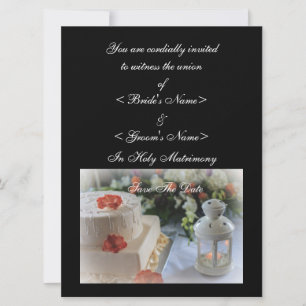 Hochzeitstorte und Lattern Save The Date