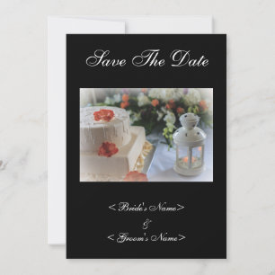 Hochzeitstorte und Lattern Save The Date