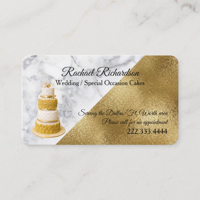 Hochzeitstorte Visitenkarte (Vorderseite)