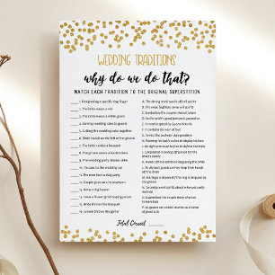 Hochzeitstraditionen mit Answers-Spielkarte Einladung