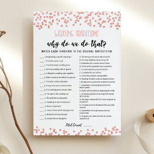 Hochzeitstraditionen mit Answers-Spielkarte Einladung